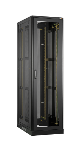 картинка Серверный шкаф 19", 42U, стеклянная дверь, перфорированные стенки, Ш800хВ2101хГ1000мм, в разобранном виде, черный 