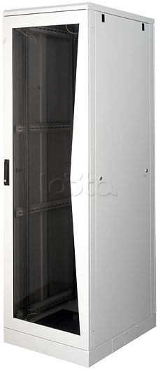 картинка Напольный шкаф 19", 42U, стеклянная дверь, Ш600хВ2080хГ800мм, в разобранном виде, серый 