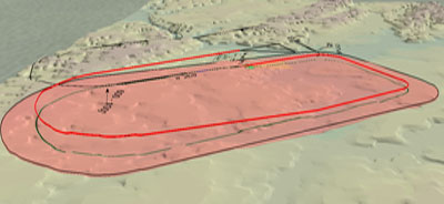 Пример маршрута большого прямоугольного маршрута посадки