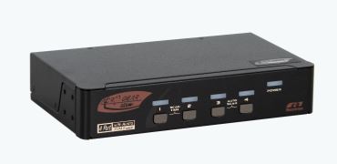 картинка KVM переключатель REXTRON на 4 устройства, консоль (DVI-D + 2x USB-A + 2x 3.5мм Mini Jack), 4 порта DVI-D + USB-B + 2 3.5мм Mini Jack, DDC2B, поддержка горячих клавиш, фронтальные кнопки переключения, КВМ кабель в комплекте. [DAAG-Z114C] 