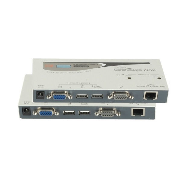 картинка Удлинитель KVM REXTRON 1 консоль, 2 компьютера, D-Sub(15-pin), USB, до 1280х1024, UTP Кат.5e до 150м, 2 кабеля 1,8м [EUC-222C] 