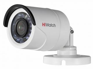картинка HD-TVI видеокамера HiWatch - DS-T100 (3.6 mm) - 1Мп уличная цилиндрическая, объектив фиксированный f=3,6мм, ИК - 20м 