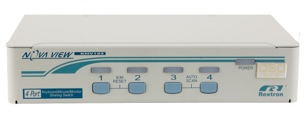 картинка KVM переключатель REXTRON на 1 устройство, 2 консоли, VGA+PS/2, Plug&Play, поддержка горячих клавиш, DDC2B [KNV201] 